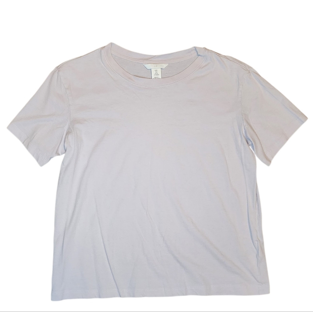 H&M Light Purple 100% Cotton Crew Neck Short Sleeve Tee - Small